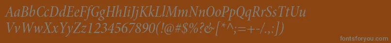 Шрифт MinionproCnitsubh – серые шрифты на коричневом фоне