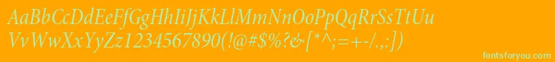 MinionproCnitsubh Font – Green Fonts on Orange Background