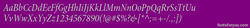 MinionproCnitsubh Font – Green Fonts on Purple Background