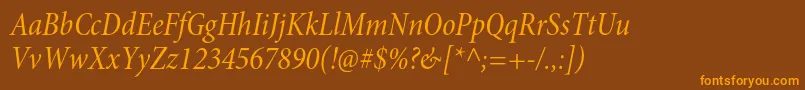 MinionproCnitsubh Font – Orange Fonts on Brown Background