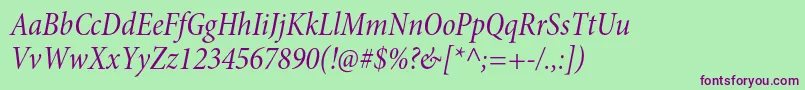 MinionproCnitsubh Font – Purple Fonts on Green Background