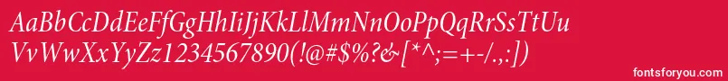 MinionproCnitsubh Font – White Fonts on Red Background