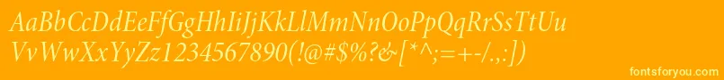 MinionproCnitsubh Font – Yellow Fonts on Orange Background