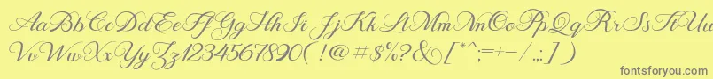 BehindScript Font – Gray Fonts on Yellow Background