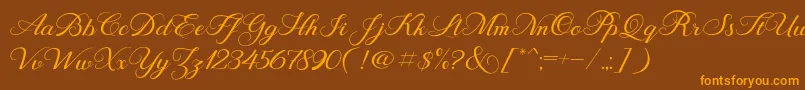 BehindScript Font – Orange Fonts on Brown Background