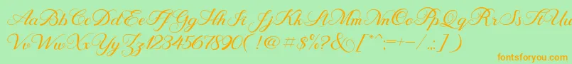 BehindScript Font – Orange Fonts on Green Background
