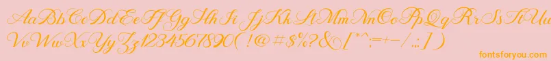 BehindScript Font – Orange Fonts on Pink Background