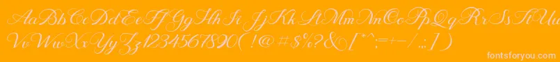BehindScript Font – Pink Fonts on Orange Background