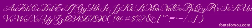BehindScript Font – Pink Fonts on Purple Background