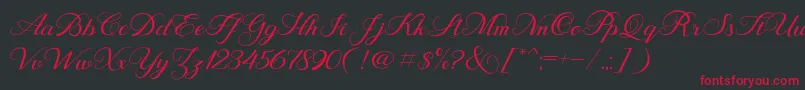 fuente BehindScript – Fuentes Rojas Sobre Fondo Negro