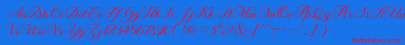 BehindScript Font – Red Fonts on Blue Background