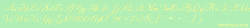 BehindScript Font – Yellow Fonts on Green Background