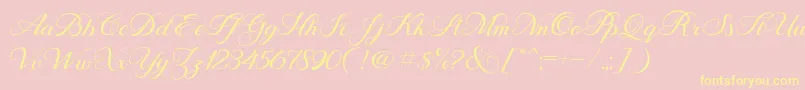 BehindScript Font – Yellow Fonts on Pink Background