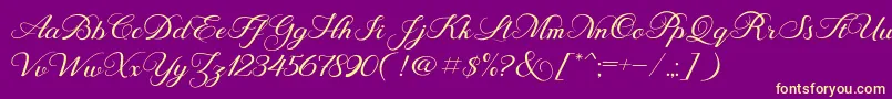 BehindScript Font – Yellow Fonts on Purple Background