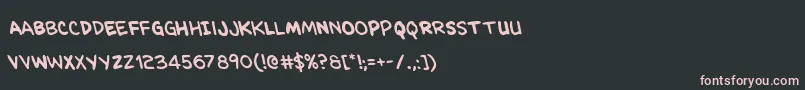 フォントKangaroocourtleft – 黒い背景にピンクのフォント