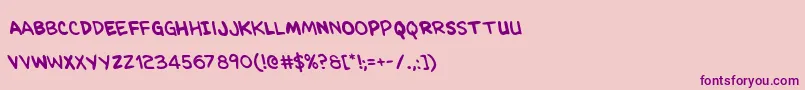 Kangaroocourtleft-Schriftart – Violette Schriften auf rosa Hintergrund