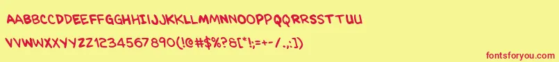 Kangaroocourtleft Font – Red Fonts on Yellow Background