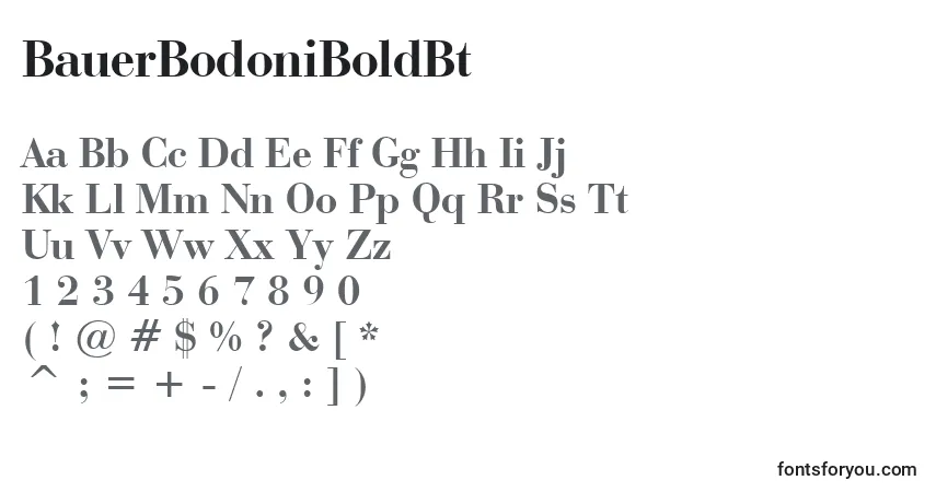 A fonte BauerBodoniBoldBt – alfabeto, números, caracteres especiais