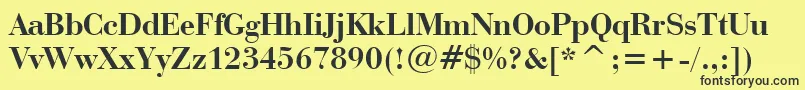 BauerBodoniBoldBt Font – Black Fonts on Yellow Background