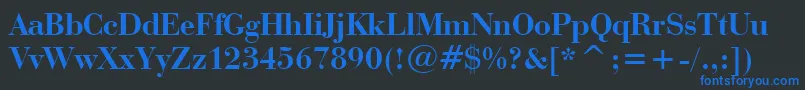 BauerBodoniBoldBt Font – Blue Fonts on Black Background