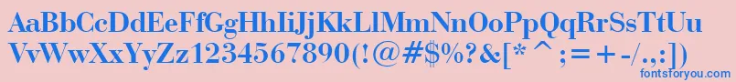 BauerBodoniBoldBt Font – Blue Fonts on Pink Background