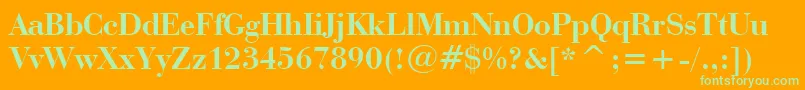 BauerBodoniBoldBt Font – Green Fonts on Orange Background