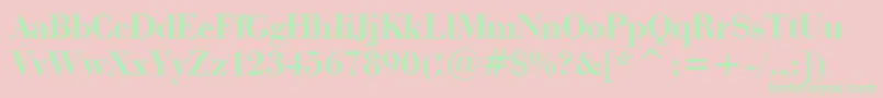 BauerBodoniBoldBt Font – Green Fonts on Pink Background