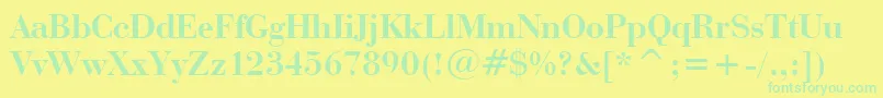 BauerBodoniBoldBt Font – Green Fonts on Yellow Background