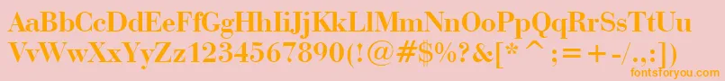 BauerBodoniBoldBt Font – Orange Fonts on Pink Background