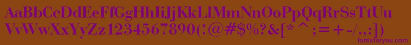 BauerBodoniBoldBt Font – Purple Fonts on Brown Background