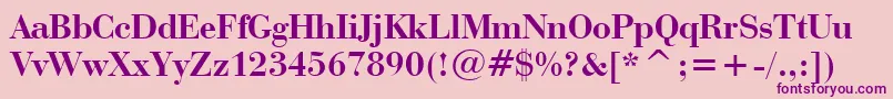 BauerBodoniBoldBt Font – Purple Fonts on Pink Background