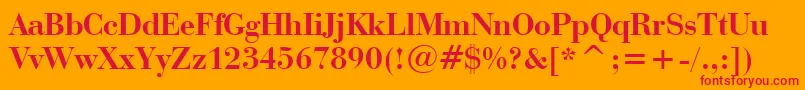 BauerBodoniBoldBt Font – Red Fonts on Orange Background