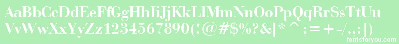 BauerBodoniBoldBt Font – White Fonts on Green Background