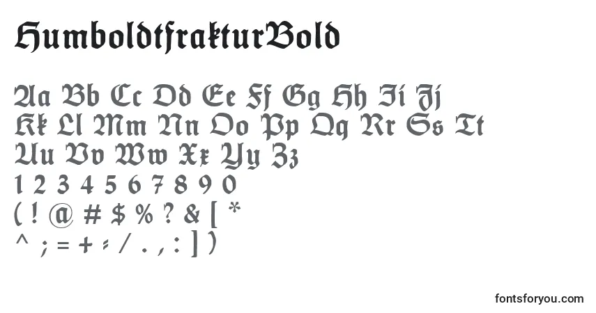 Czcionka HumboldtfrakturBold – alfabet, cyfry, specjalne znaki