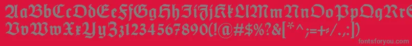 HumboldtfrakturBold Font – Gray Fonts on Red Background