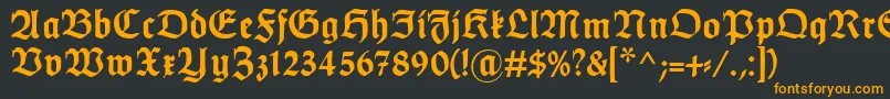 フォントHumboldtfrakturBold – 黒い背景にオレンジの文字