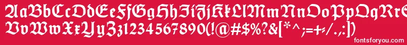 Шрифт HumboldtfrakturBold – белые шрифты на красном фоне