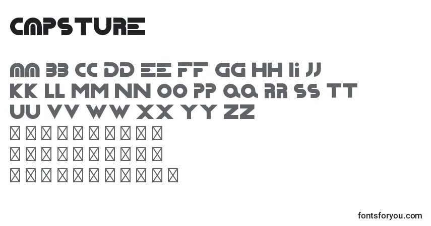 Capsture-fontti – aakkoset, numerot, erikoismerkit