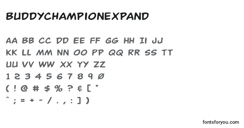 Buddychampionexpandフォント–アルファベット、数字、特殊文字