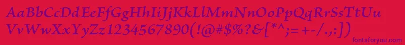 BriosoproSemibolditcapt Font – Purple Fonts on Red Background