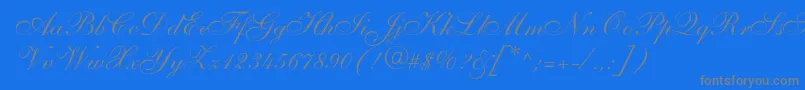 Fonte Shelleyallegroscript – fontes cinzas em um fundo azul