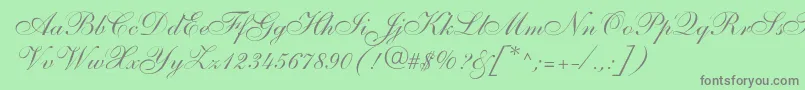 Fonte Shelleyallegroscript – fontes cinzas em um fundo verde