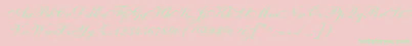 Shelleyallegroscript-Schriftart – Grüne Schriften auf rosa Hintergrund