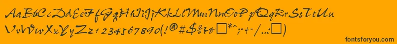 WheedlesskRegular Font – Black Fonts on Orange Background