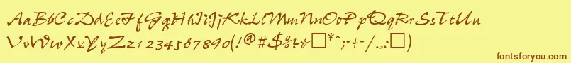 WheedlesskRegular Font – Brown Fonts on Yellow Background
