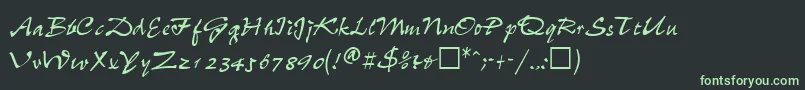 WheedlesskRegular Font – Green Fonts on Black Background