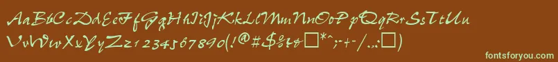 Подробнее о шрифте WheedlesskRegular Шрифт WheedlesskRegular – зелёные шрифты на коричневом фоне