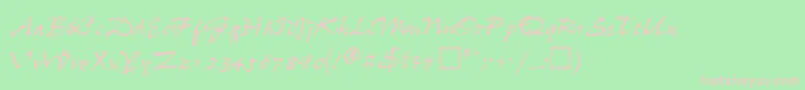 WheedlesskRegular Font – Pink Fonts on Green Background