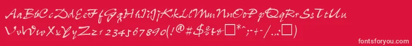フォントWheedlesskRegular – 赤い背景にピンクのフォント