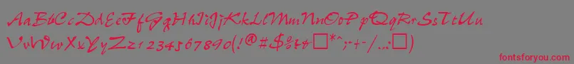 WheedlesskRegular Font – Red Fonts on Gray Background